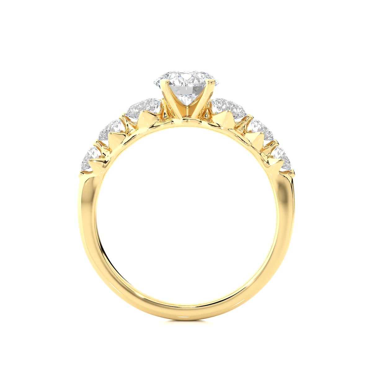 14K Solid Gold  Engagement Ring, Lab grown 1.44 Ct Round Diamond Women's Ring For Anniversary - HIGHCARAT DIAMONDS
