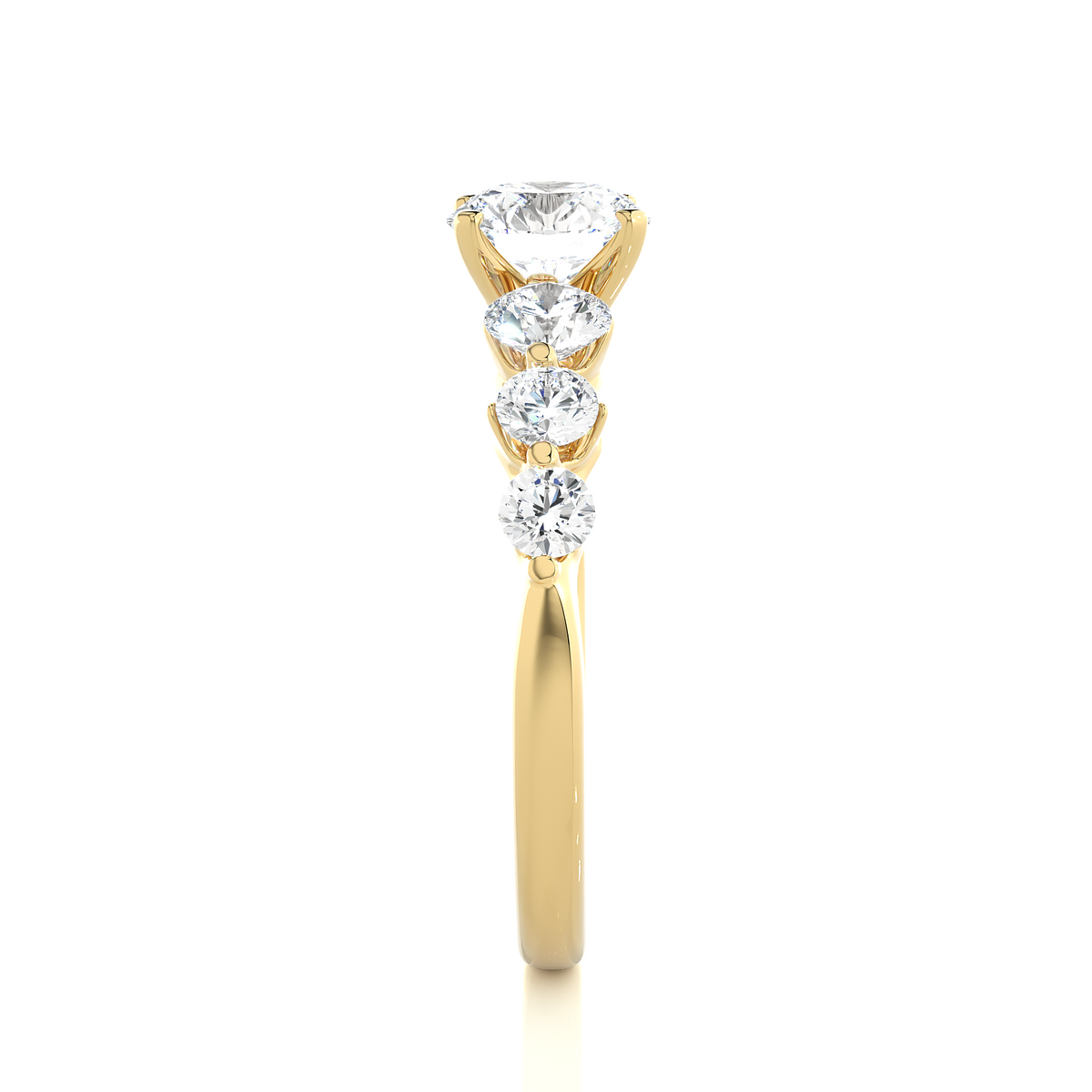 14K Solid Gold  Engagement Ring, Lab grown 1.44 Ct Round Diamond Women's Ring For Anniversary - HIGHCARAT DIAMONDS