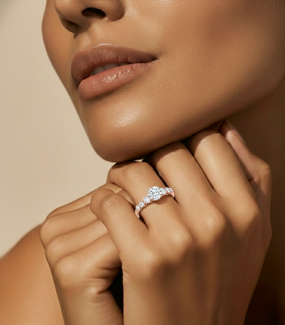 14K Solid Gold  Engagement Ring, Lab grown 1.44 Ct Round Diamond Women's Ring For Anniversary - HIGHCARAT DIAMONDS #wearthelook