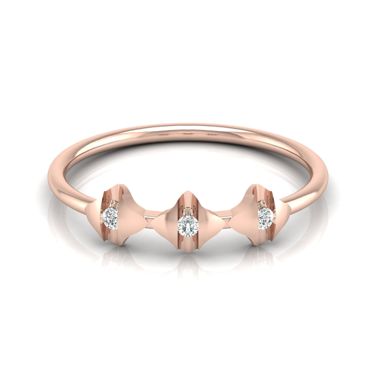 Fancy Round Diamond Ring For Women's In 14 KT Solid Gold Modern And Secure Design - HIGHCARAT DIAMONDS