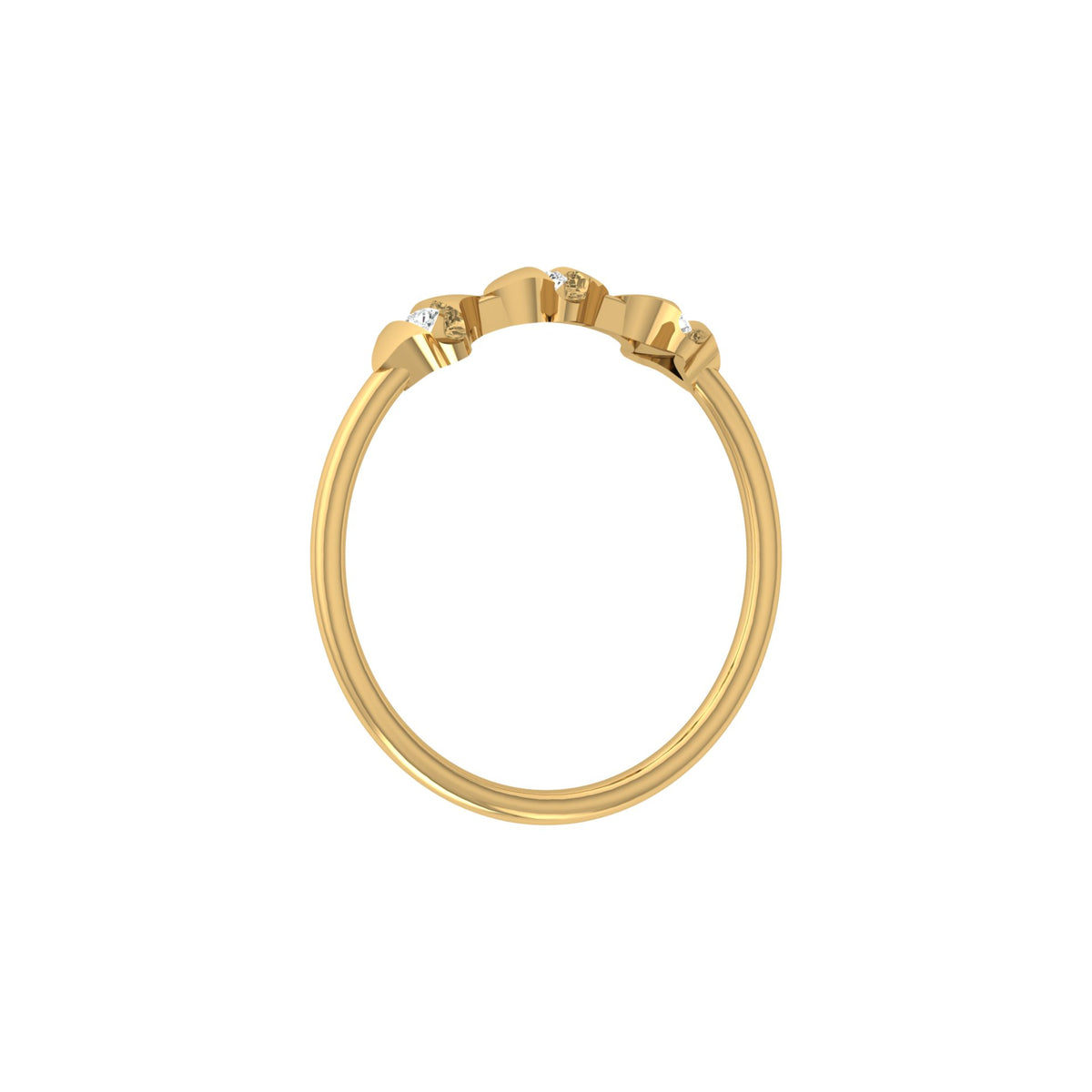 Fancy Round Diamond Ring For Women's In 14 KT Solid Gold Modern And Secure Design - HIGHCARAT DIAMONDS