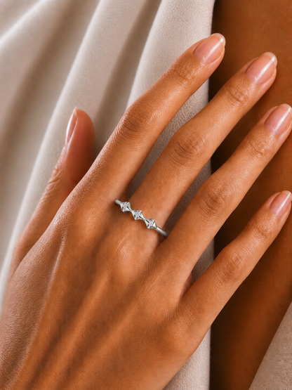 Fancy Round Diamond Ring For Women's In 14 KT Solid Gold Modern And Secure Design - HIGHCARAT DIAMONDS