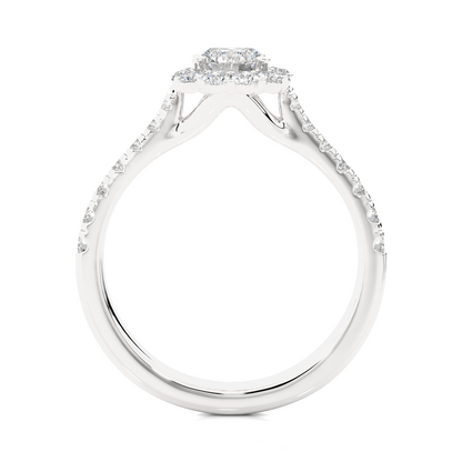 14K Solid Gold Lab Grown Diamond Wedding Ring, Accented Round Cut Diamond  For Engagement Ring For Her - HIGHCARAT DIAMONDS