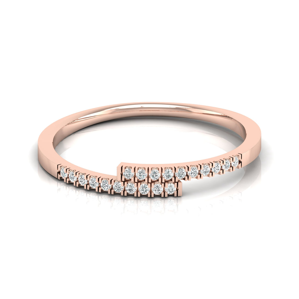 14 KT Solid Gold Light Weight Round Wedding Diamond Ring Stylish & Practical For Women's - HIGHCARAT DIAMONDS