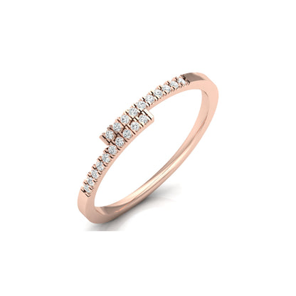 14 KT Solid Gold Light Weight Round Wedding Diamond Ring Stylish & Practical For Women's - HIGHCARAT DIAMONDS