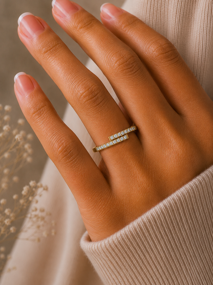 14 KT Solid Gold Light Weight Round Wedding Diamond Ring Stylish & Practical For Women's - HIGHCARAT DIAMONDS