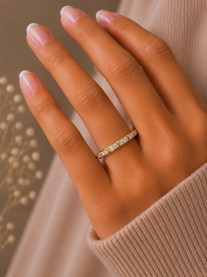 Minimalist Gold Ring Band For Women's  Modern & Elegant Daily Wear Design In 14K Solid Gold - HIGHCARAT DIAMONDS