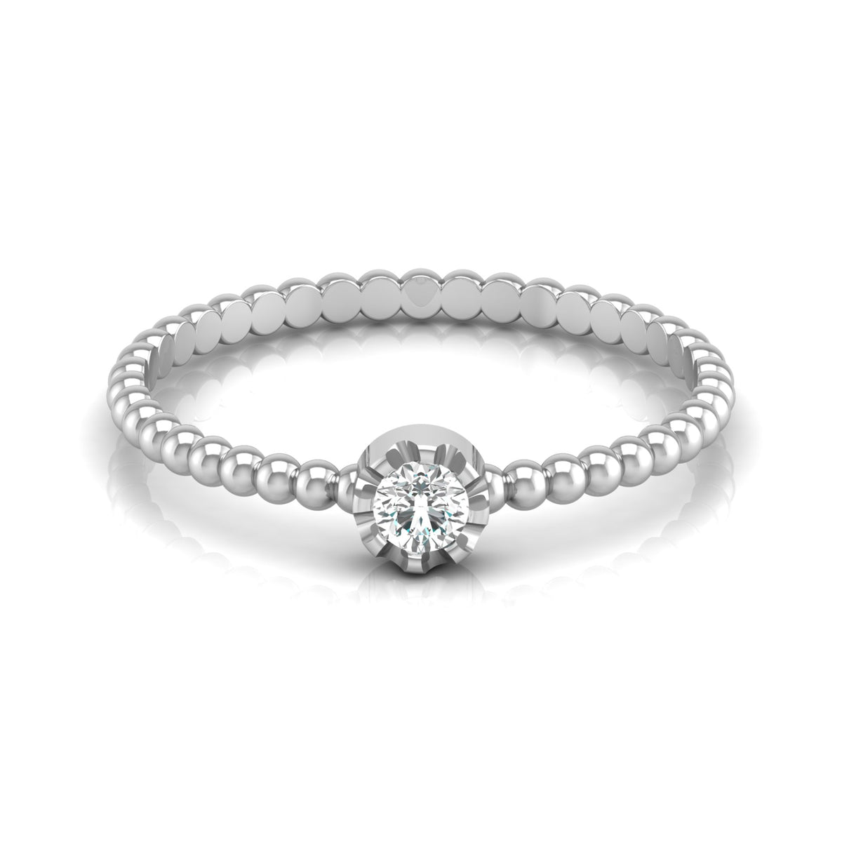 14K Solid Gold Nature-Inspired Leaf Round Shaped Diamond Ring Trendy Luxury Gift For Her - HIGHCARAT DIAMONDS