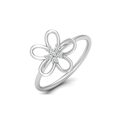 14K Solid Gold  Round Cut Gold Floral Light Weight Ring Perfect Gift For Your Love - HIGHCARAT DIAMONDS