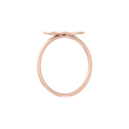 14K Solid Gold  Round Cut Gold Floral Light Weight Ring Perfect Gift For Your Love - HIGHCARAT DIAMONDS