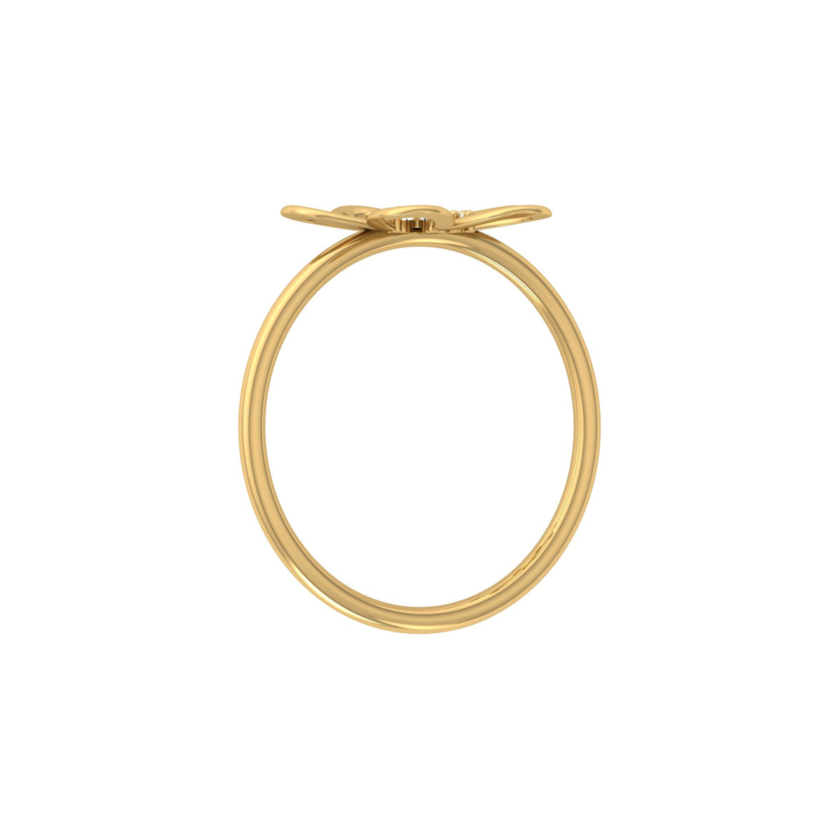 14K Solid Gold  Round Cut Gold Floral Light Weight Ring Perfect Gift For Your Love - HIGHCARAT DIAMONDS