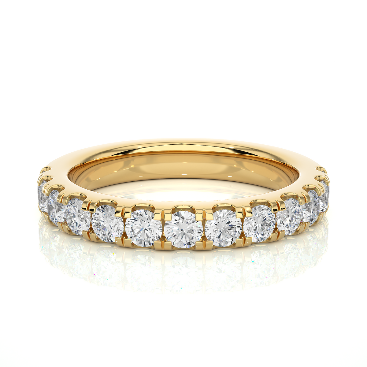Elegant 14K Solid Gold Round Eternity Band With Sparkling Timeless Labgrown Diamond - HIGHCARAT DIAMONDS