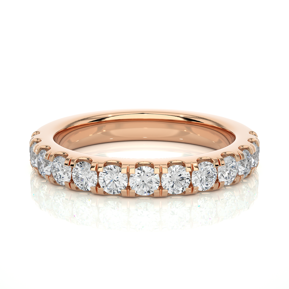 Elegant 14K Solid Gold Round Eternity Band With Sparkling Timeless Labgrown Diamond - HIGHCARAT DIAMONDS