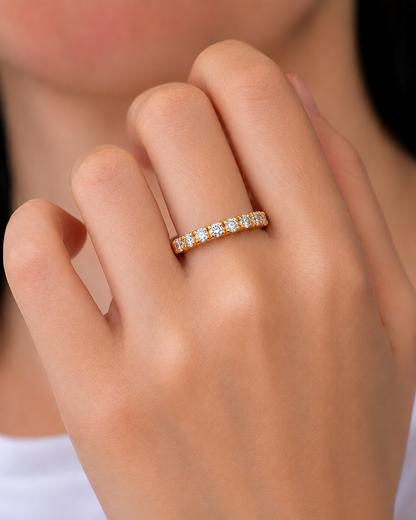 Elegant 14K Solid Gold Round Eternity Band With Sparkling Timeless Labgrown Diamond - HIGHCARAT DIAMONDS