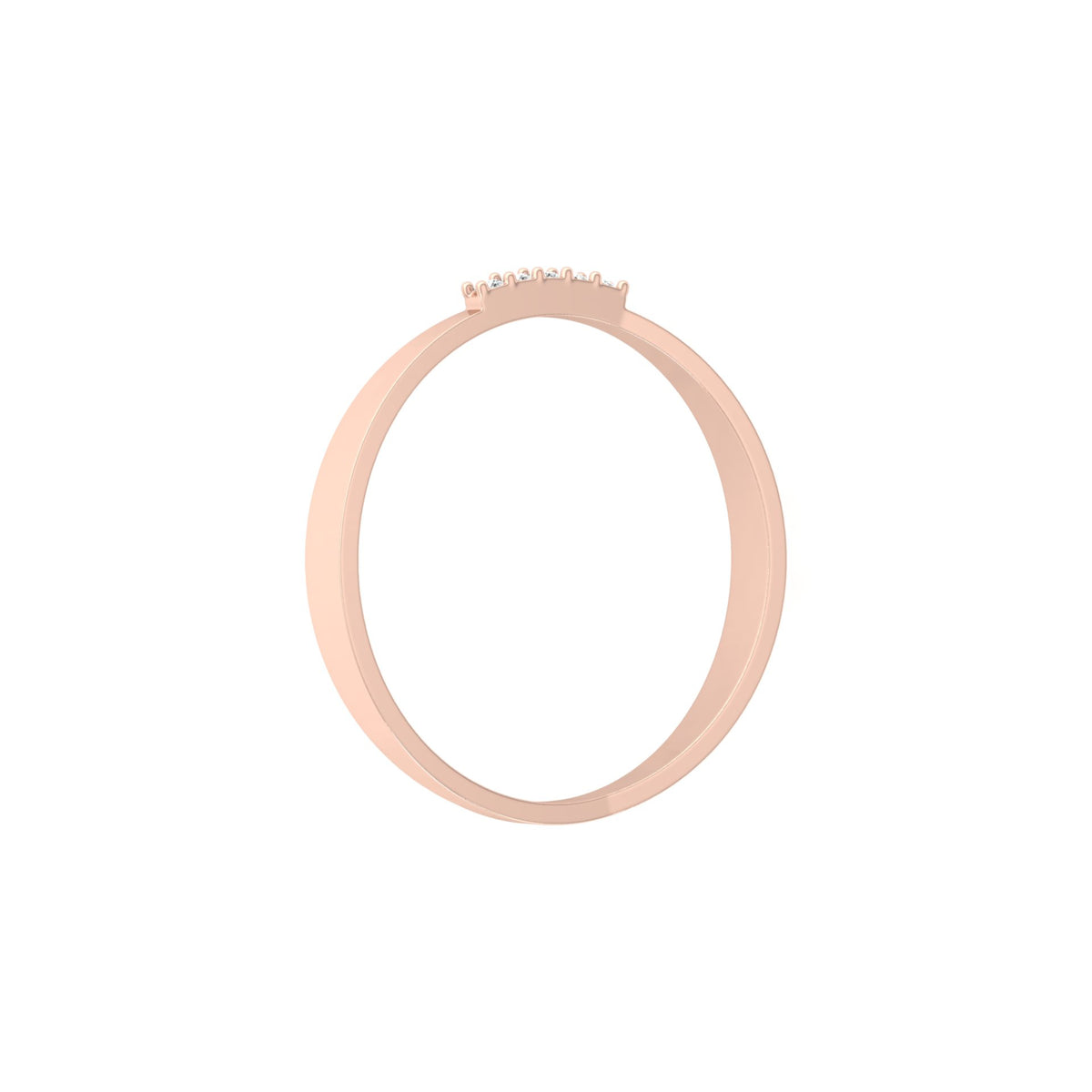 Round Cut Diamond Wedding Band Ring Natural Flow Design For Her 14K Solid Gold - HIGHCARAT DIAMONDS