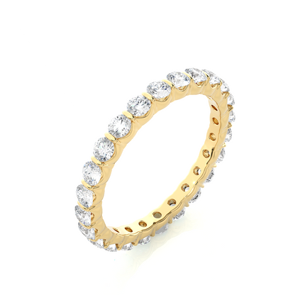 14K Solid Gold Full Eternity Round Cut Lab Grown & Natural  Diamond Wedding Band  For Women - HIGHCARAT DIAMONDS