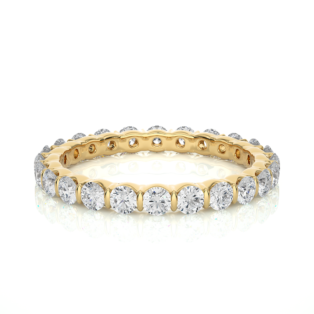 14K Solid Gold Full Eternity Round Cut Lab Grown & Natural  Diamond Wedding Band  For Women - HIGHCARAT DIAMONDS