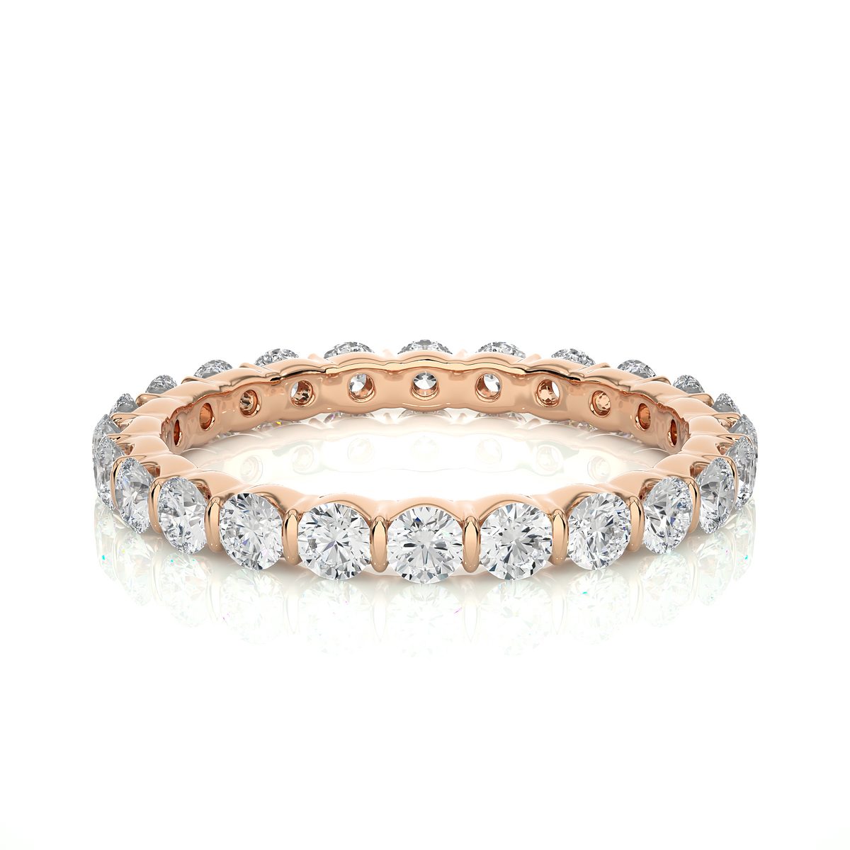 14K Solid Gold Full Eternity Round Cut Lab Grown & Natural  Diamond Wedding Band  For Women - HIGHCARAT DIAMONDS
