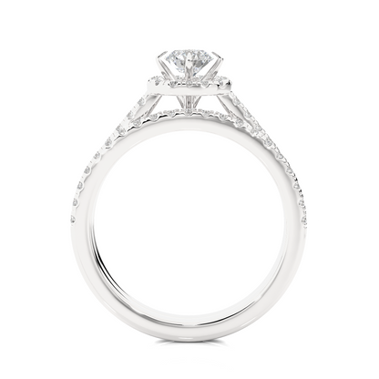 14K Solid Gold Round Shape Diamond Ring, Handmade Accented Perfect Promise Ring for Your Special Person - HIGHCARAT DIAMONDS