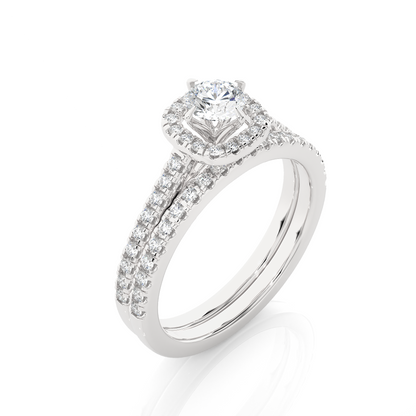 14K Solid Gold Round Shape Diamond Ring, Handmade Accented Perfect Promise Ring for Your Special Person - HIGHCARAT DIAMONDS
