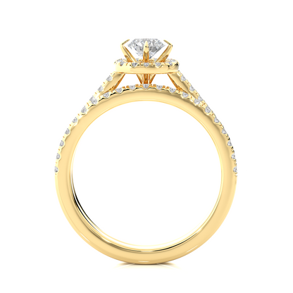 14K Solid Gold Round Shape Diamond Ring, Handmade Accented Perfect Promise Ring for Your Special Person - HIGHCARAT DIAMONDS