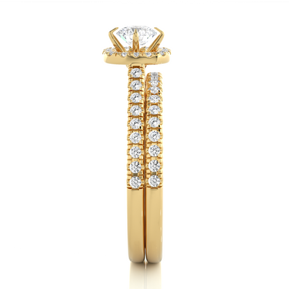 14K Solid Gold Round Shape Diamond Ring, Handmade Accented Perfect Promise Ring for Your Special Person - HIGHCARAT DIAMONDS