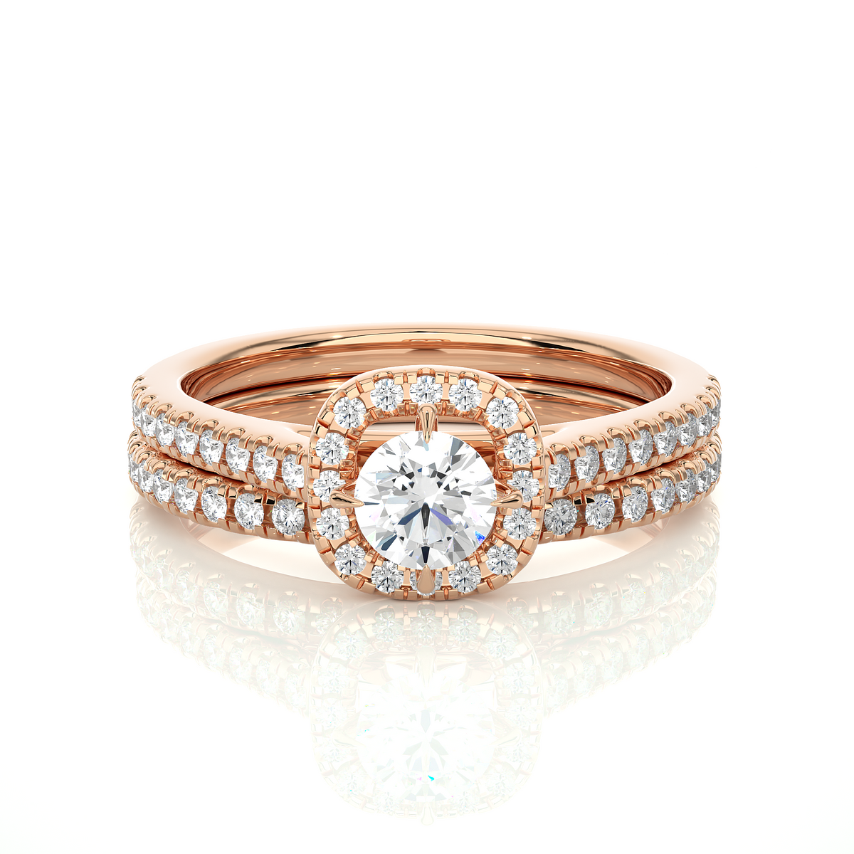 14K Solid Gold Round Shape Diamond Ring, Handmade Accented Perfect Promise Ring for Your Special Person - HIGHCARAT DIAMONDS
