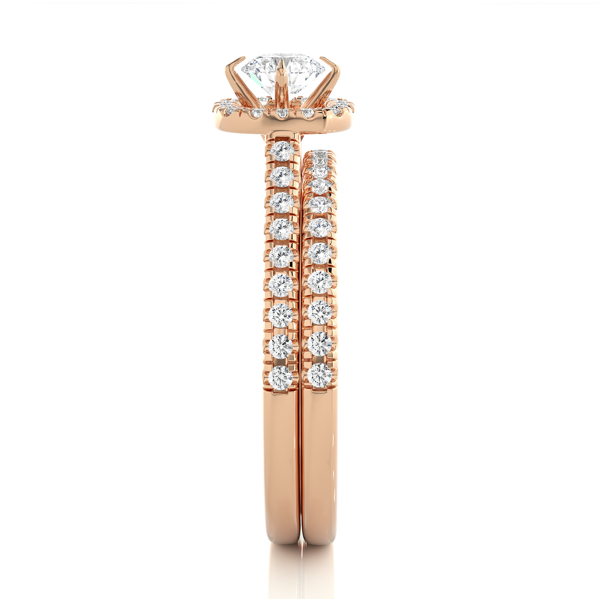 14K Solid Gold Round Shape Diamond Ring, Handmade Accented Perfect Promise Ring for Your Special Person - HIGHCARAT DIAMONDS