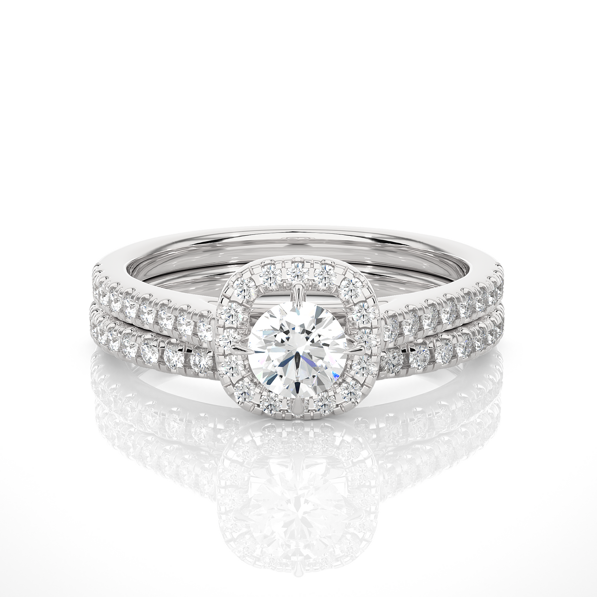 14K Solid Gold Round Shape Diamond Ring, Handmade Accented Perfect Promise Ring for Your Special Person - HIGHCARAT DIAMONDS