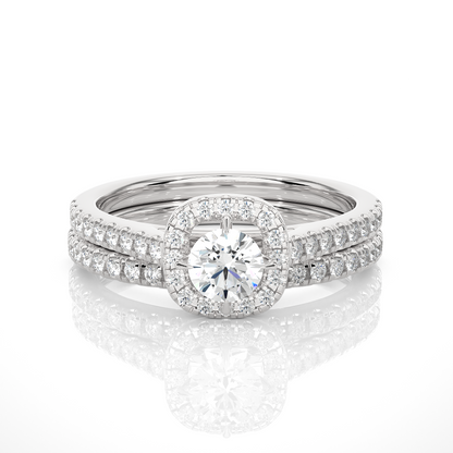 14K Solid Gold Round Shape Diamond Ring, Handmade Accented Perfect Promise Ring for Your Special Person - HIGHCARAT DIAMONDS