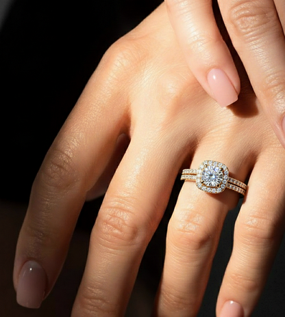 14K Solid Gold Round Shape Diamond Ring, Handmade Accented Perfect Promise Ring for Your Special Person - HIGHCARAT DIAMONDS #wearthelook