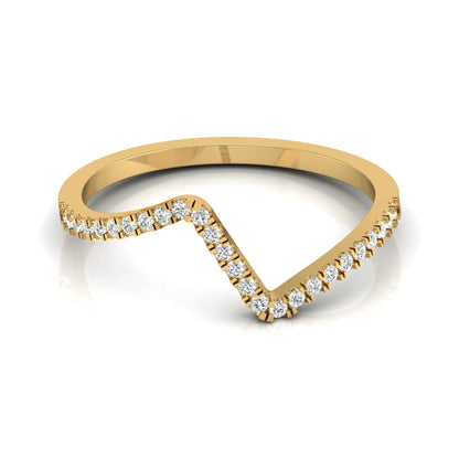 14K Solid Gold Stackable Band Ring Twisted  Minimalist Design For Daily Wear - HIGHCARAT DIAMONDS