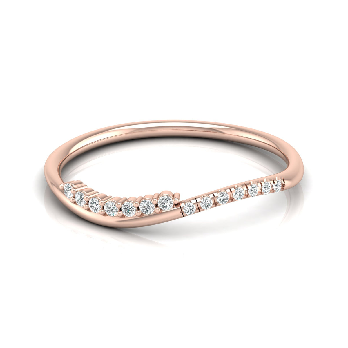 14K Solid Rose Gold Trending Diamond Band Ring Classic Elegance On A Budget - HIGHCARAT DIAMONDS