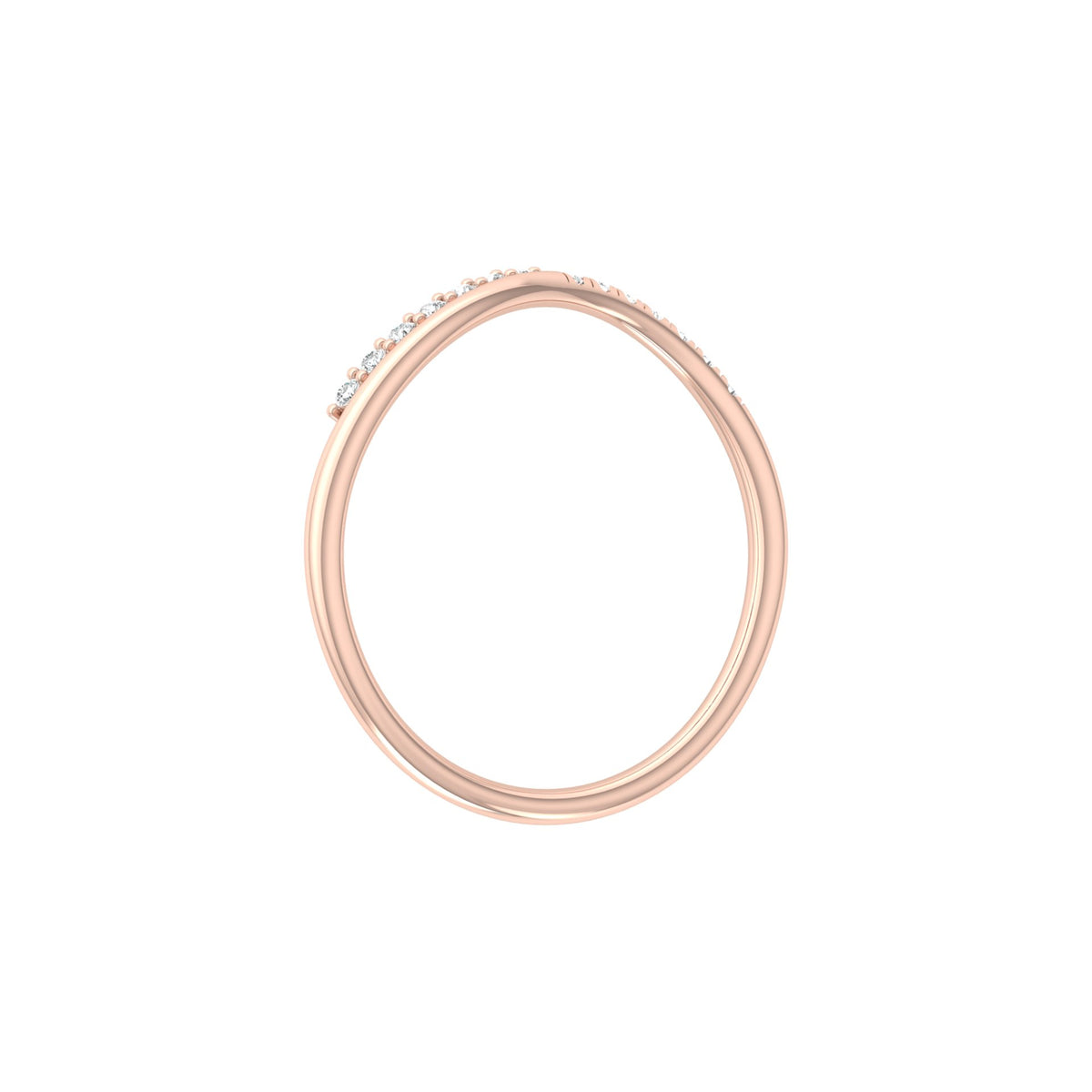 14K Solid Rose Gold Trending Diamond Band Ring Classic Elegance On A Budget - HIGHCARAT DIAMONDS