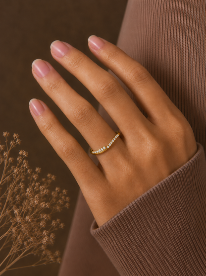14K Solid Rose Gold Trending Diamond Band Ring Classic Elegance On A Budget - HIGHCARAT DIAMONDS