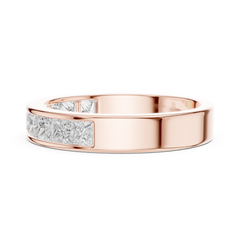 14K Solid White Gold Princess Cut Lab Grown Diamond Half Eternity Band - HIGHCARAT DIAMONDS