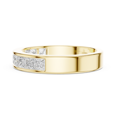 14K Solid White Gold Princess Cut Lab Grown Diamond Half Eternity Band - HIGHCARAT DIAMONDS