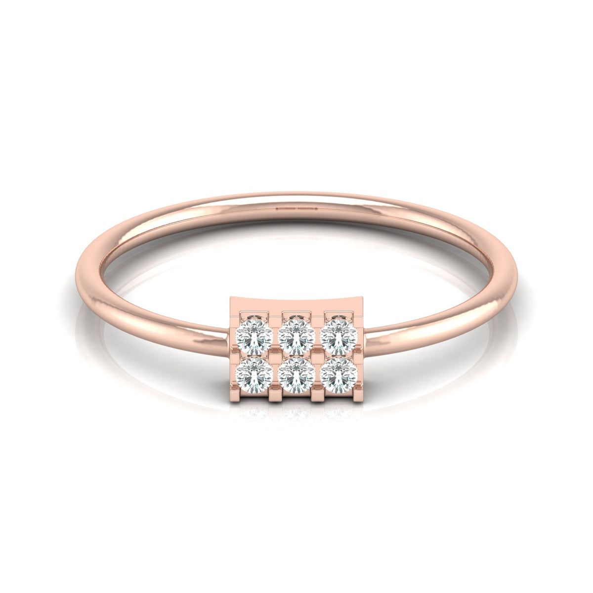14K Solid White Gold Round Shaped Diamond Ring Minimalist Daily Wear Jewelry For Women's - HIGHCARAT DIAMONDS