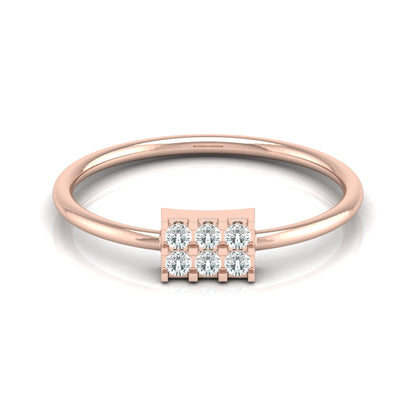 14K Solid White Gold Round Shaped Diamond Ring Minimalist Daily Wear Jewelry For Women's - HIGHCARAT DIAMONDS
