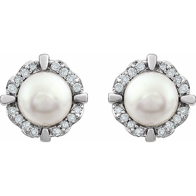 14k-white-cultured-white-freshwater-pearl-&-1/10-ctw-natural-diamond-earrings