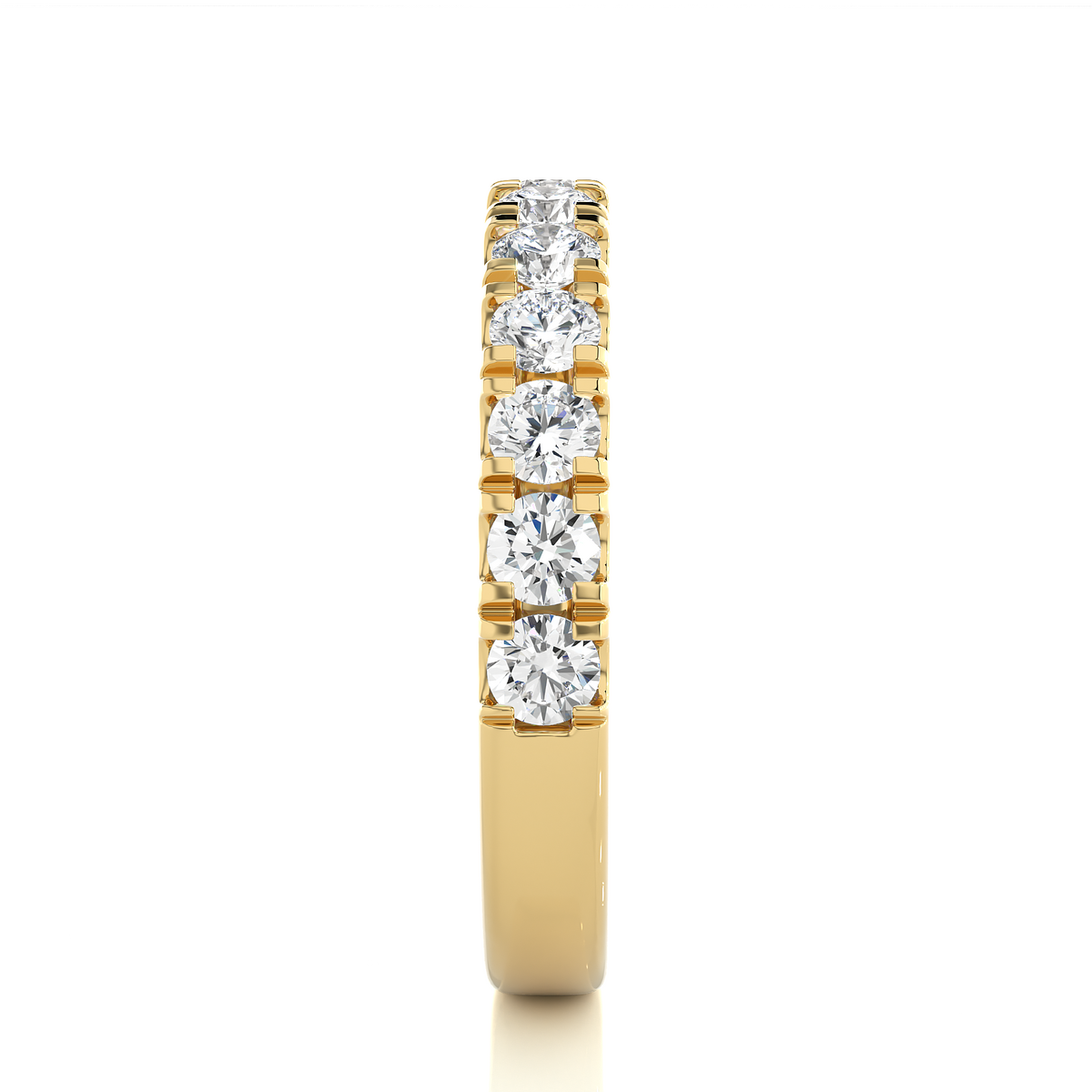 14K White Gold Round Diamond Wedding Eternity Band Elegant Yet Budget-Friendly with labgrown Diamond - HIGHCARAT DIAMONDS