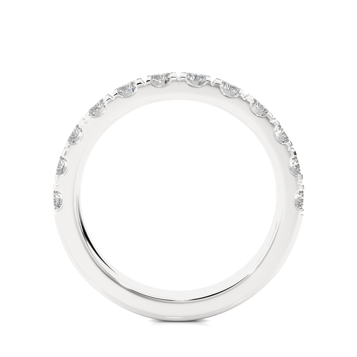 14K White Gold Round Diamond Wedding Eternity Band Elegant Yet Budget-Friendly with labgrown Diamond - HIGHCARAT DIAMONDS