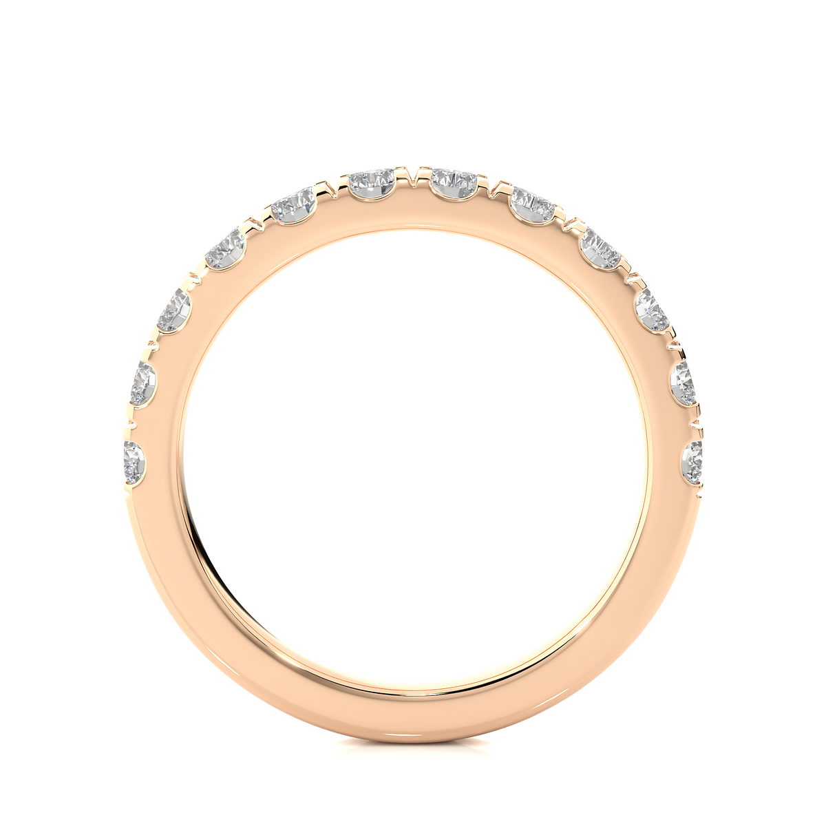 14K White Gold Round Diamond Wedding Eternity Band Elegant Yet Budget-Friendly with labgrown Diamond - HIGHCARAT DIAMONDS