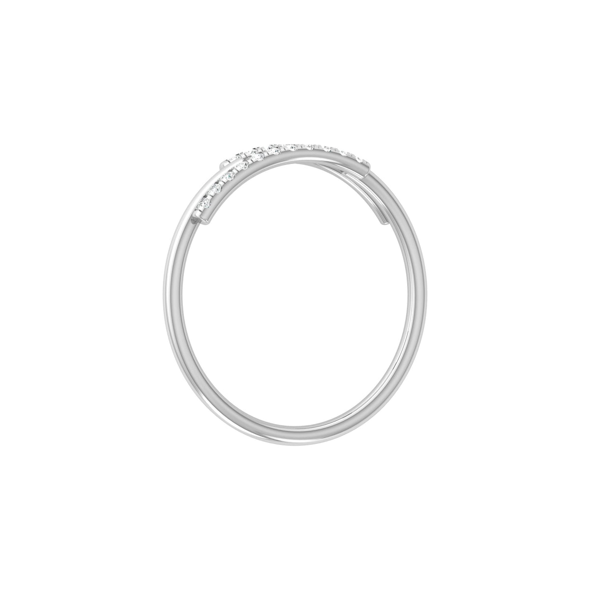 Round Open Wedding Band 14K Solid White Gold Skinny Cuff Ring for Elegant Everyday Wear - HIGHCARAT DIAMONDS