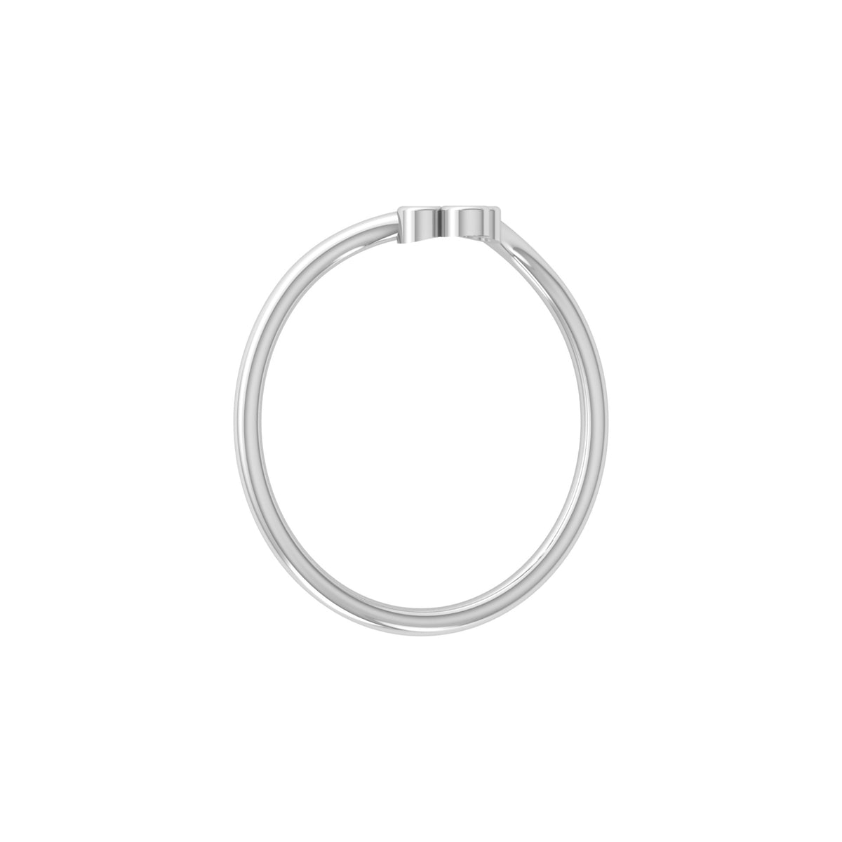 Dainty V-Shape Diamond Ring In 14K Solid White Gold Minimalist & Elegant Stackable Band - HIGHCARAT DIAMONDS