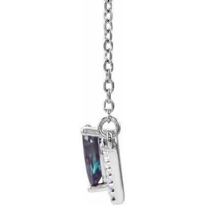 14k-white-lab-grown-alexandrite-&-.06-ctw-natural-diamond-16"-necklace