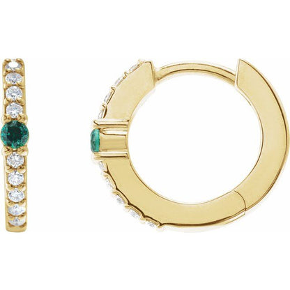 14k-white-lab-grown-alexandrite-&-1/8-ctw-natural-diamond--hoop-earring