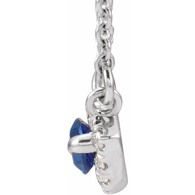 14k-white-lab-grown-blue-sapphire-&-.05-ctw-natural-diamond-halo-style-16"-necklace