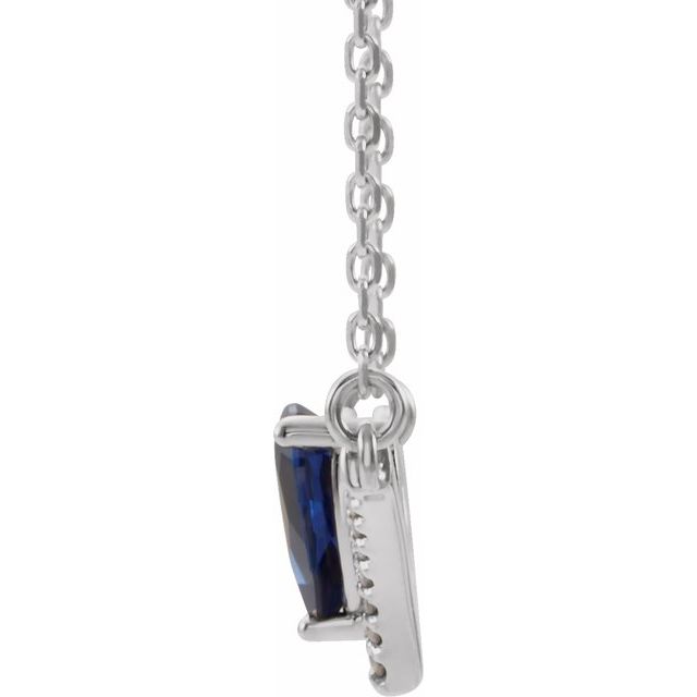14k-white-lab-grown-blue-sapphire-&-.06-ctw-diamond-16"-necklace