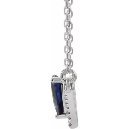 14k-white-lab-grown-blue-sapphire-&-.06-ctw-diamond-16"-necklace